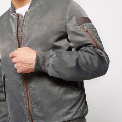 Washed grey bomber jacket